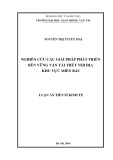 Luận án Tiến sĩ Kinh tế: Nghiên cứu các giải pháp phát triển bền vững vận tải thủy nội địa khu vực miền Bắc