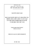 Tóm tắt Luận án Tiến sĩ Kinh tế: Đào tạo nguồn nhân lực cho công tác phòng cháy chữa cháy và cứu nạn cứu hộ: Kinh nghiệm một số nước và bài học cho Việt Nam