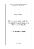 Luận án Tiến sĩ Kinh tế: Tái cân bằng ngân sách của chính phủ Mỹ: Thực trạng và những vấn đề đặt ra