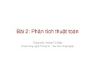 Bài giảng Cơ sở dữ liệu giải thuật: Bài 2 - Phân tích thuật toán