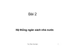 Bài giảng Tài chính công: Bài 2 - Hệ thống ngân sách nhà nước