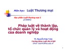 Bài giảng Luật Thương mại: Pháp luật về thành lập, tổ chức quản lý và hoạt động của doanh nghiệp