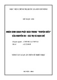 Tóm tắt Luận án Tiến sĩ Triết học: Nhân sinh quan phật giáo trong “Truyện Kiều” của Nguyễn Du - giá trị và hạn chế