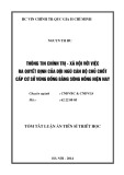 Tóm tắt Luận án Tiến sĩ Triết học: Thông tin chính trị - xã hội với việc ra quyết định của đội ngũ cán bộ chủ chốt cấp cơ sở vùng đồng bằng sông Hồng hiện nay