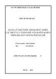 Tóm tắt Luận án Tiến sĩ Kinh tế: Quản lý nhà nước nhằm phát triển các dịch vụ cơ bản đối với người nghèo trên địa bàn thành phố Hà Nội