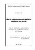 Luận án Tiến sĩ Khoa học chính trị: Thẩm tra, xác minh trong công tác kiểm tra của Đảng giai đoạn hiện nay