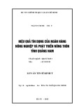 Luận án Tiến sĩ: Hiệu quả tín dụng của Ngân hàng nông nghiệp và phát triển nông thôn tỉnh Quảng Nam