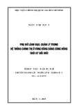 Tóm tắt Luận án Tiến sĩ: Phụ nữ lãnh đạo, quản lý trong hệ thống chính trị ở vùng đồng bằng sông Hồng thời kỳ đổi mới