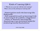 Kinds of Learning (Q&A)