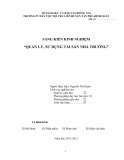 Sáng kiến kinh nghiệm: Quản lý, sử dụng tài sản nhà trường