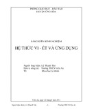 Sáng kiến kinh nghiệm: Hệ thức vi - ét và ứng dụng