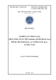 Luận án Tiến sĩ Sinh học: Nghiên cứu phân loại phân tông Xuân tiết (Subtrib. Justiciinae Nees) thuộc họ Ô rô (Fam. Acanthaceae Juss.) ở Việt Nam