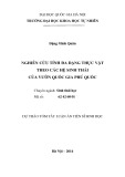 Dự thảo tóm tắt Luận án Tiến sĩ Sinh học: Nghiên cứu tính đa dạng thực vật theo các hệ sinh thái của vườn quốc gia Phú Quốc