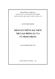 Luận án Tiến sĩ Ngữ văn: Khảo sát những đặc điểm thể loại phóng sự của Vũ Trọng Phụng