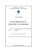 Tóm tắt Luận án Tiến sĩ Luật học: Quyết định quản lý Nhà nước của Chính phủ