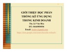 Bài giảng Thống kê ứng dụng trong kinh doanh: Chương 0 - ThS. Lê Văn Hòa