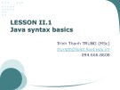 Object Oriented Programming - Lesson 2.1: Java syntax basics