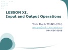 Object Oriented Programming - Lesson 11: Input and Output Operations