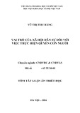 Tóm tắt Luận án Tiến sĩ Triết học: Vai trò của xã hội dân sự đối với việc thực hiện quyền con người