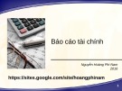 Bài giảng Báo cáo tài chính - Nguyễn Hoàng Phi Nam