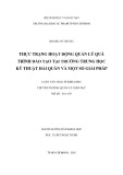 Luận văn Thạc sĩ Khoa học: Thực trạng hoạt động quản lý quá trình đào tạo tại trường Trung học Kỹ thuật Hải quân và một số giải pháp