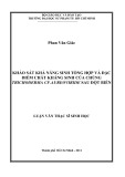 Luận văn Thạc sĩ Sinh học: Khảo sát khả năng sinh tổng hợp và đặc điểm chất kháng sinh của chủng Trichoderma cf.aureoviride sau đột biến