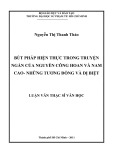 Luận văn Thạc sĩ Văn học: Bút pháp hiện thực trong truyện ngắn của Nguyễn Công Hoan và Nam Cao - Những tương đồng và dị biệt