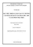 Luận văn Thạc sĩ: Mục tiêu, nhiệm vụ đào tạo của trường Cao đẳng Hải quan giai đoạn 2001-2005 và giải pháp thực hiện