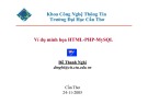 Bài giảng Lập trình web: Ví dụ minh họa HTML-PH-MySQL