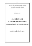 Luận án Tiến sĩ Nhân học: Quan hệ dòng họ của người Nùng Phàn Slình (Nghiên cứu ở huyện Cao Lộc, tỉnh Lạng Sơn)