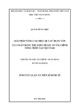 Tóm tắt Luận án Tiến sĩ Kinh tế: Giải pháp nâng cao hiệu quả sử dụng vốn của ngân hàng thế giới cho dự án tài chính nông thôn tại Việt Nam