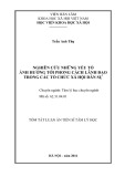 Tóm tắt Luận án Tiến sĩ Tâm lý học: Nghiên cứu những yếu tố ảnh hưởng tới phong cách lãnh đạo trong các tổ chức xã hội dân sự