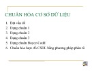 Bài giảng Cơ sở dữ liệu - Chương 4: Chuẩn hóa cơ sở dữ liệu