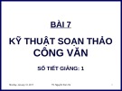 Bài giảng môn học Quản trị văn phòng: Chương 9.7 - TS. Nguyễn Nam Hà