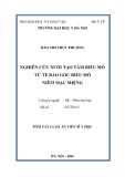 Tóm tắt Luận án Tiến sĩ Y học: Nghiên cứu nuôi tạo tấm biểu mô từ tế bào gốc biểu mô niêm mạc miệng