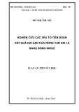 Luận án Tiến sĩ Y học: Nghiên cứu các yếu tố tiên đoán kết quả dài hạn của nong van hai lá bằng bóng INOUE