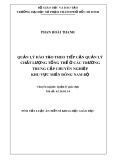 Tóm tắt Luận án Tiến sĩ Khoa học giáo dục: Quản lý đào tạo theo tiếp cận quản lý chất lượng tổng thể ở các trường trung cấp chuyên nghiệp khu vực miền Đông Nam Bộ