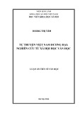 Luận án Tiến sĩ Văn học: Tự truyện Việt Nam đương đại: Nghiên cứu từ xã hội học văn học