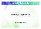 Bài giảng Hóa học thực phẩm - TS. Đặng Thu Thủy