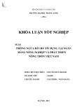 Khóa luận tốt nghiệp: Phòng ngừa rủi ro tín dụng của Ngân hàng Nông nghiệp và Phát triển Nông thôn Việt Nam