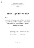 Khóa luận tốt nghiệp: Giải pháp nâng cao hiệu quả huy động vốn tại Ngân hàng Nông nghiệp và Phát triển nông thôn chi nhánh huyện Vân Đồn, tỉnh Quảng Ninh