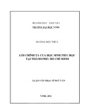 Luận văn Thạc sĩ Ngữ văn: Lỗi chính tả của học sinh Tiểu học tại thành phố Hồ Chí Minh