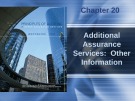 Lecture Principles of auditing and other assurance services (15/e): Chapter 20 - Whittington, Pany