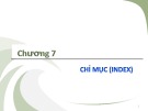 Bài giảng Kiến trúc cài đặt cơ sở dữ liệu - Chương 7: Chỉ mục (Index)