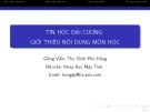 Bài giảng Tin học đại cương: Giới thiệu môn học - ThS. Đinh Phú Hùng