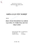 Khóa luận tốt nghiệp chuyên ngành Tài chính: Phân tích tình hình tài chính Công ty TNHH TM & XD Tân Nhật Linh