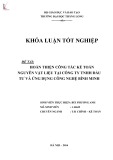 Khóa luận tốt nghiệp chuyên ngành Kế toán: Hoàn thiện công tác kế toán nguyên vật liệu tại Công ty TNHH Đầu tư và Ứng dụng công nghệ Bình Minh