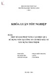 Khóa luận tốt nghiệp chuyên ngành Tài chính: Giải pháp nâng cao hiệu quả sử dụng vốn tại Công ty Cổ phần Đầu tư Xây dựng Thái Thịnh