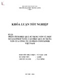 Khóa luận tốt nghiệp chuyên ngành Tài chính: Phân tích hiệu quả sử dụng vốn và một số giải pháp nâng cao hiệu quả sử dụng vốn của Công ty Cổ phần Container Việt Nam