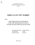 Khóa luận tốt nghiệp chuyên ngành Kế toán: Hoàn thiện kế toán thành phẩm và tiêu thụ thành phẩm tại Công ty Cổ phần Gốm xây dựng Giếng Đáy Quảng Ninh